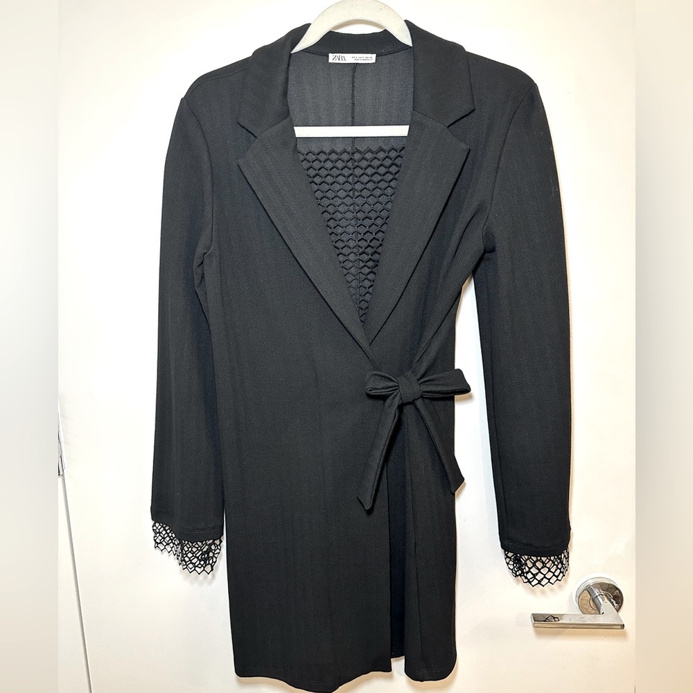 Zara Blazer Wrap Dress with Netted Details